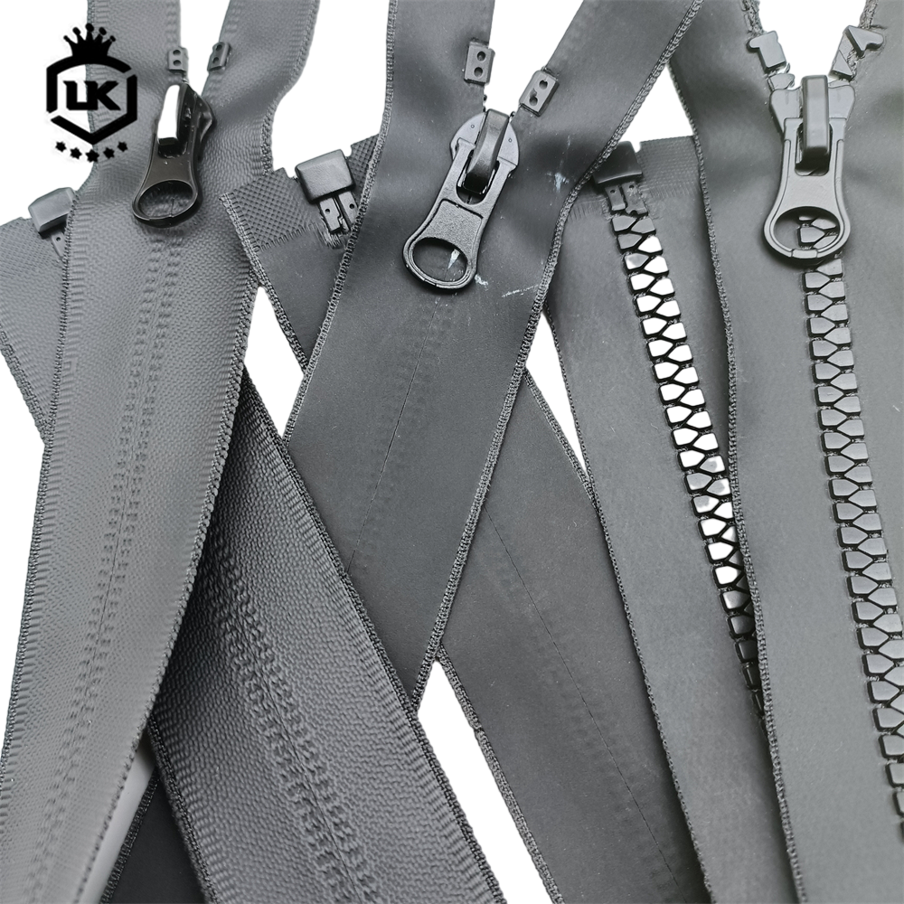 Lanke Black Pvc PU Nylon Plastic Long Chain Open Close End Hidden Zip Invisible Waterproof Zipper With Thumb Puller