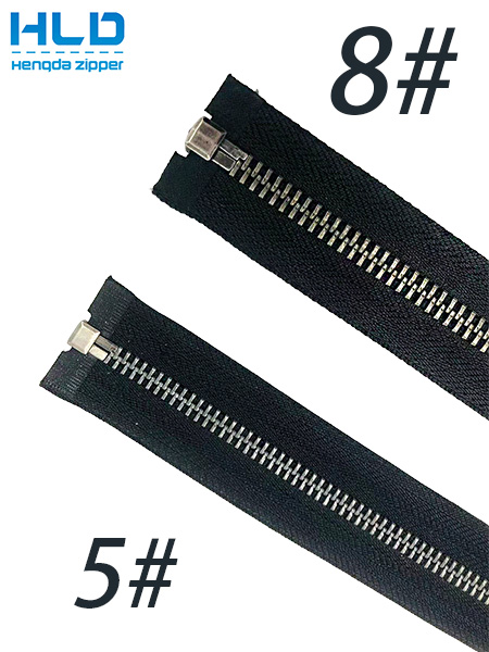 Hengda Factory Customized Original Zinc Alloy Metal Zipper 70cm Metal Zipper Open Ended Aluminum Alloy Zip 60 cm