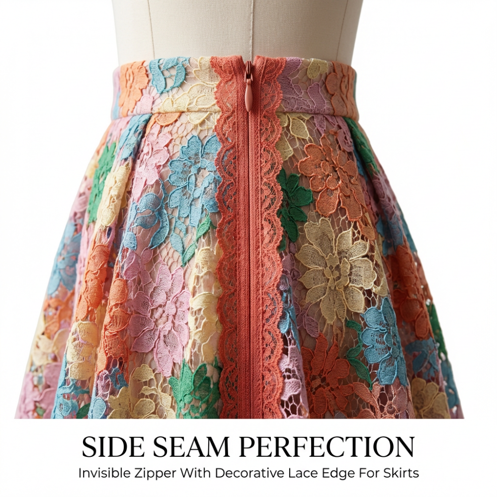 SBS #3 Lace Invisible Bridal Zipper For Dress Pillow Clothing 25cm-55cm Multi-color Nylon Hidden Zippers Concealed Zipper