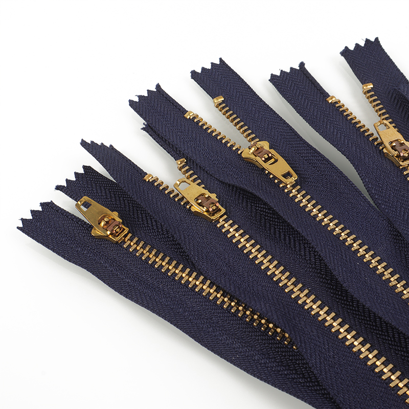 Factory Wholesale 5 Zipper Custom Metallic Brass Fermuar Close End Open-end Zipper For Garments And Shoes For Bags