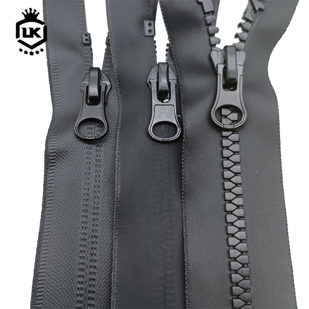 Lanke Black Pvc PU Nylon Plastic Long Chain Open Close End Hidden Zip Invisible Waterproof Zipper With Thumb Puller