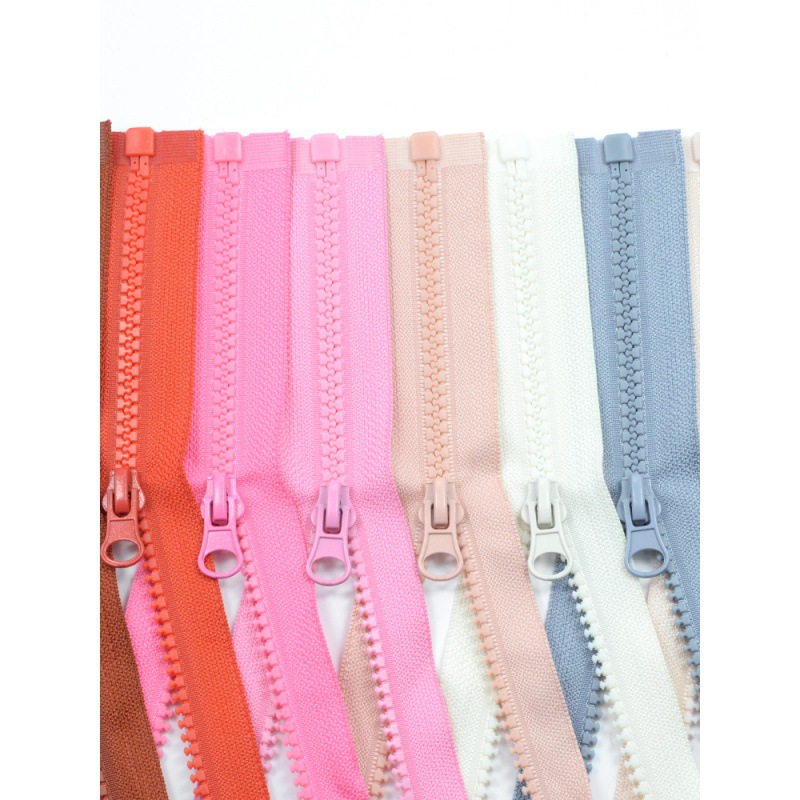 HW OEKO-TEX Vislon High Quality Long Chain Zipper Manufacturing Fancy 5# Open Colorful Resin Zipper Giant Clothing Kensin N-anti