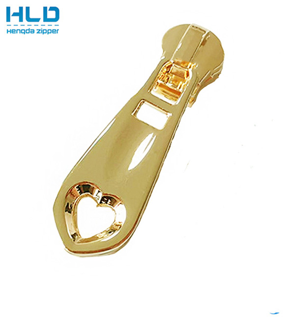 Hengda Factory Customized Regular Zipper Puller champagne Gold Puller No 5 Zipper Pull Light Gold