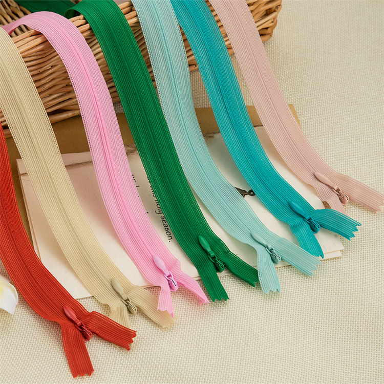 High Quality Nylon Closed-Tail Invisible Zipper Sbs3# Lace Edge High Visibility Plastic for Dresses Pillows-Factory Direct