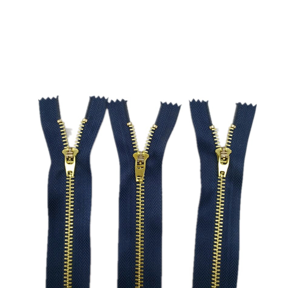 Wholesalers Can Customize Close-End Auto Lock Aluminum Metal Zippers for Jeans with Customizable Teeth and Tape Colors