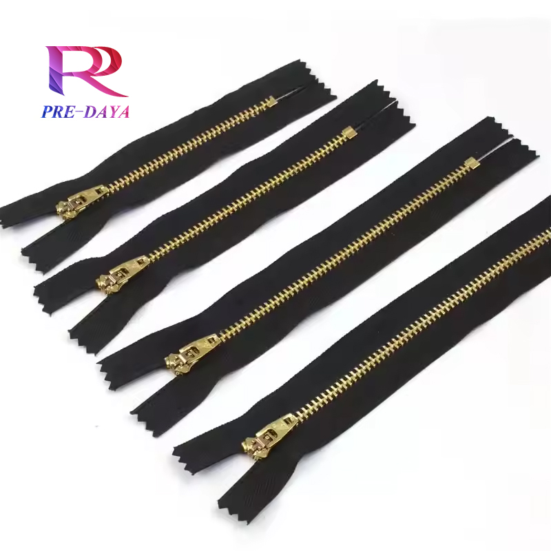 Hot Selling 3# Custom Metal Zipper With Two Sliders Closed End Brass Zipper and Zip for Jackets