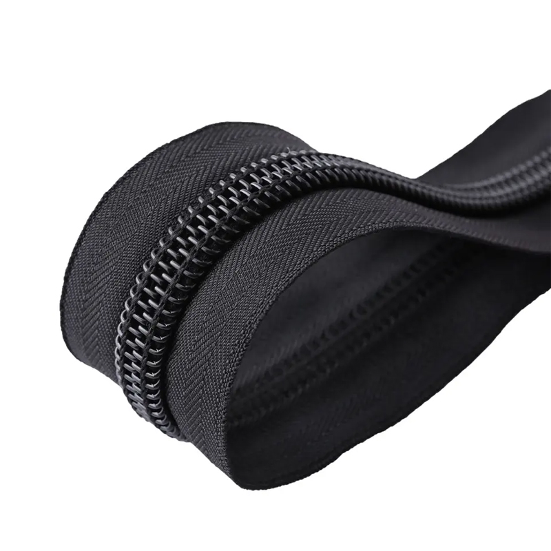 Manufacturer Wholesale Black Nylon Zipper Roll Double Sided Long Chain Zipper 10 Nylon Coil Zipper For Tents
