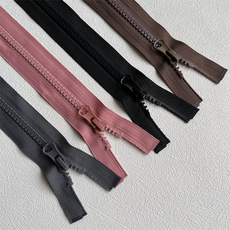 19-31 Inch #5 Open End Plastic Zippers Bulk Black Molded Resin Zippers For Sewing Clothes Purse Bags Crafts