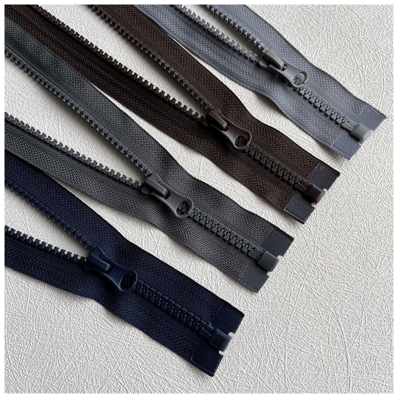 19-31 Inch #5 Open End Plastic Zippers Bulk Black Molded Resin Zippers For Sewing Clothes Purse Bags Crafts