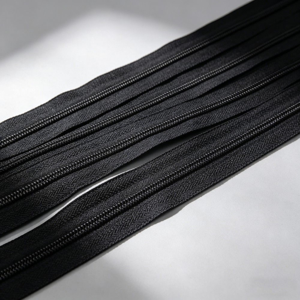 SBS #3 #5 #7 #8 #10 Nylon Coil Zipper Roll Raw Black Dyeing Continuous Zipper Tape 200m/Roll For Bag Garment