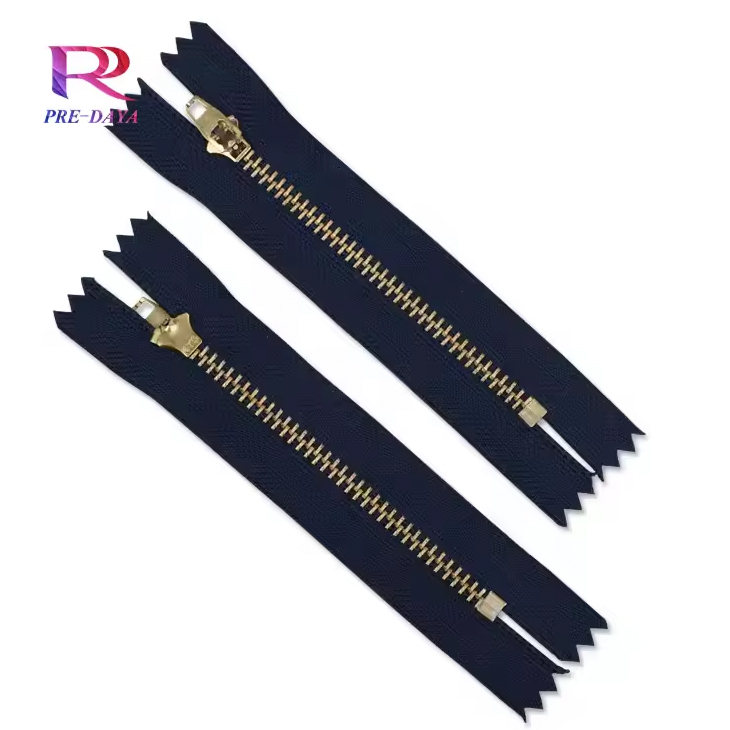 Hot Selling 3# Custom Metal Zipper With Two Sliders Closed End Brass Zipper and Zip for Jackets