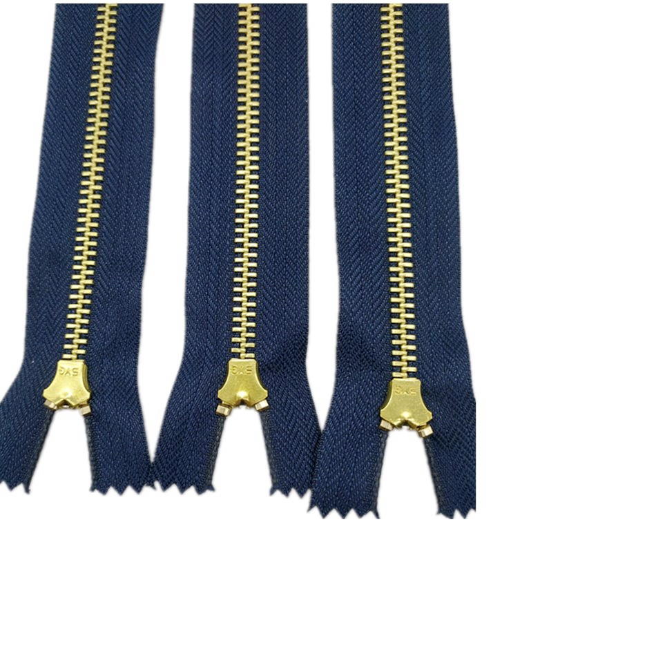 Wholesalers Can Customize Close-End Auto Lock Aluminum Metal Zippers for Jeans with Customizable Teeth and Tape Colors