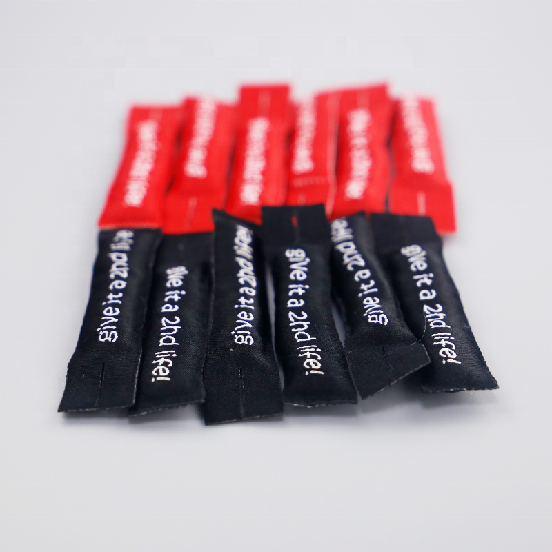 Deslizadores Cremallera Fabric Filling Slider Zipper Pull Custom Logo Fabric Woven Zipper Puller