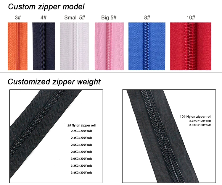 Common Nylon Zippers