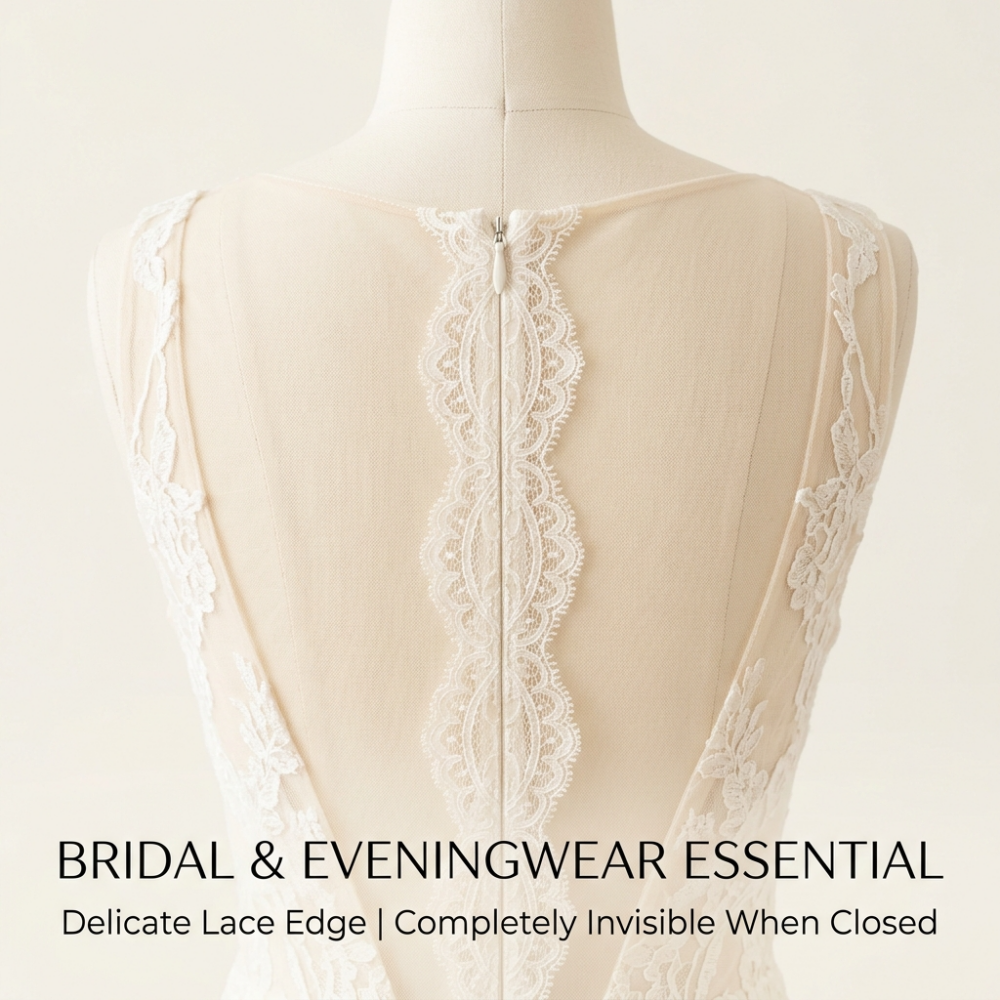 SBS #3 Lace Invisible Bridal Zipper For Dress Pillow Clothing 25cm-55cm Multi-color Nylon Hidden Zippers Concealed Zipper
