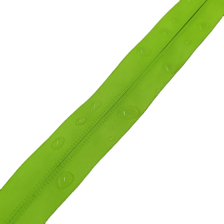 Fluorescent Green TPU Waterproof Zipper 8# Nylon Open-End Customizable Length for Shoes Garments Bags Home Textiles Custom Logo