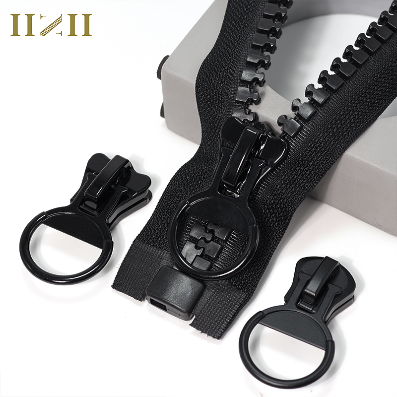 Custom Manufacturer Plastic Giant Auto Lock Open-end Resin Zipper 15# 20# OEKO-TEX Certified for Garment
