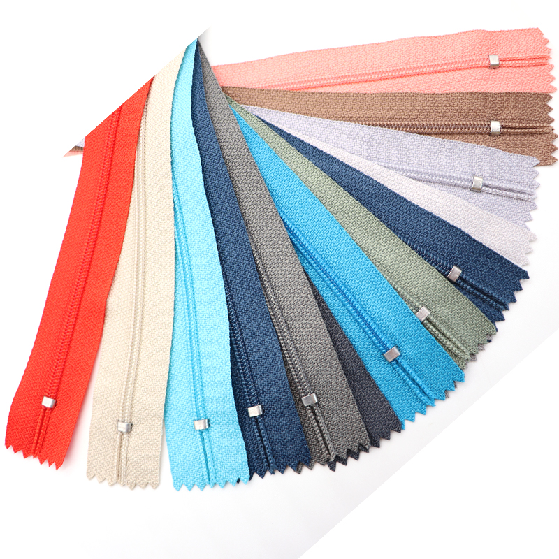 Colorful Custom Pocket Zipper With Rubber Puller Head Close End Sewing Nylon Zipper for Cycling Sport Zipper #3
