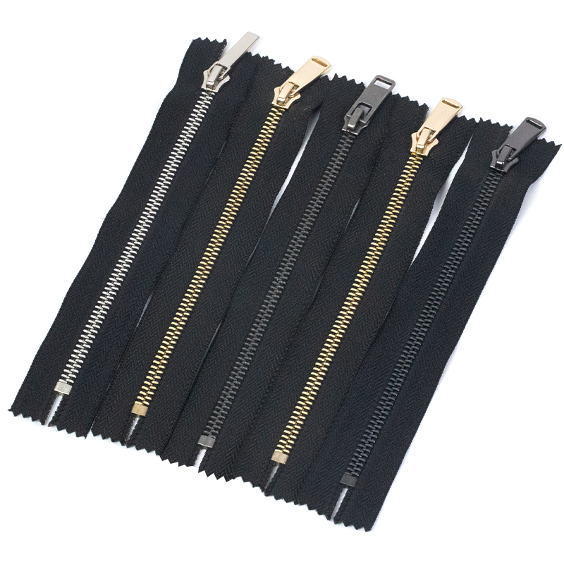 Manufacturer Gold Silver Black 5# Metal Zipper 15cm Closed-Ended Zippers Custom Bag Jeans Aluminum Zipper