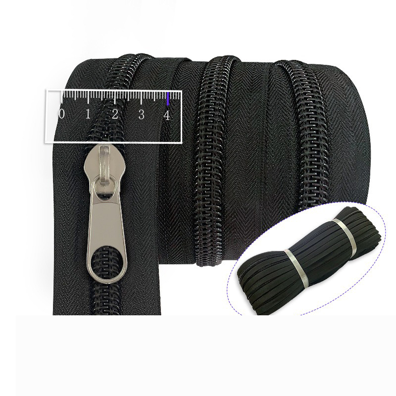 Wholesale No. 10 Nylon Zipper Black High Quality 100 Yards No. 10 Nylon Zipper for Luggage, Bags and Tents