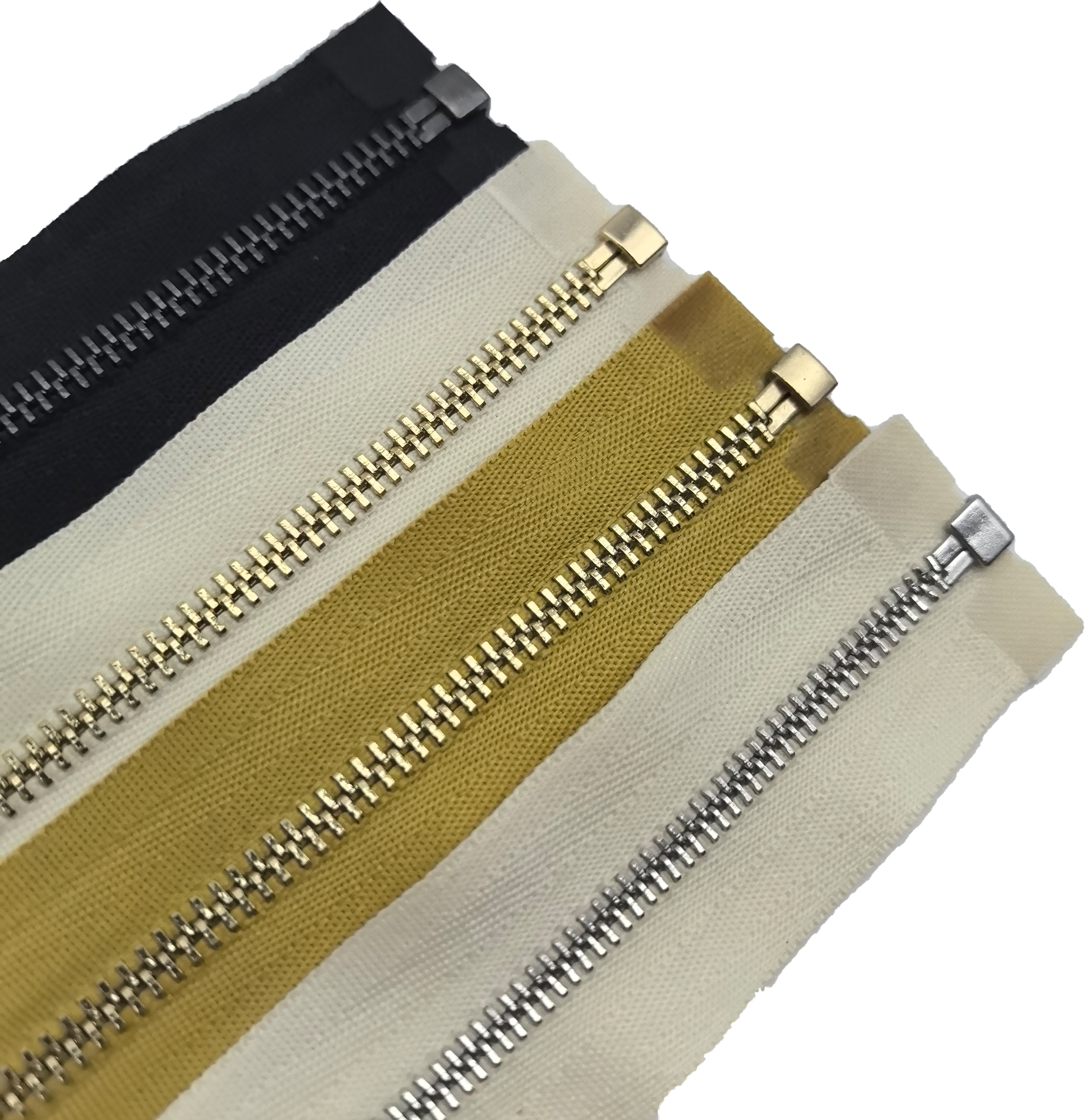 Custom Special Small Size 1#2# European Tooth Light Gold Eco-Friendly Copper Zinc Alloy Zipper Vest Clothing Open End Brass
