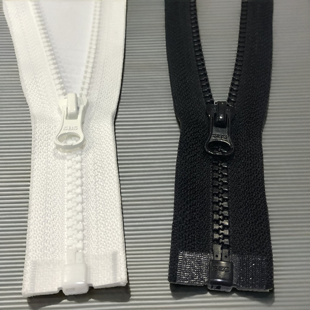 SBS Factory Custom Direct Sales Automatic Lock Zipper High Quality Open Left Latch #5 Resin Black Aluminum Zippers For Clothes