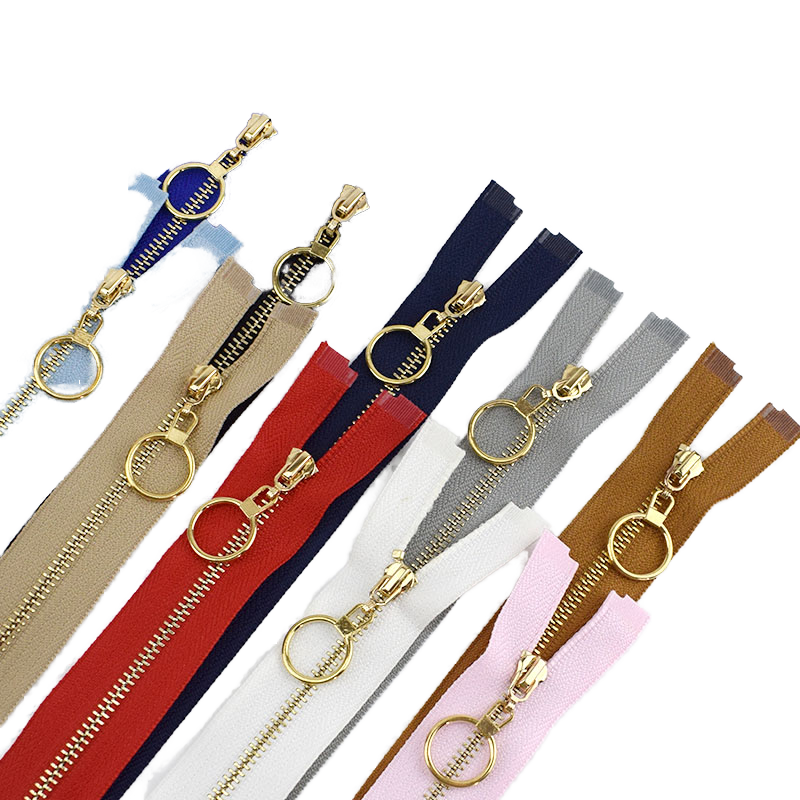 Aluminum Automatic Locking Zipper Effortless Opening Suitable for Apparel Footwear Textile Products Metal Zipper with Closed End