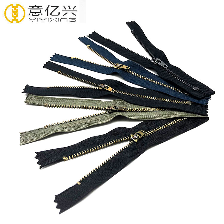 Custom Wholesale #3 #4 #5 #7 #8 #10 Aluminum Gunmetal Brass Metal Zipper for Jeans and Leather Jacket