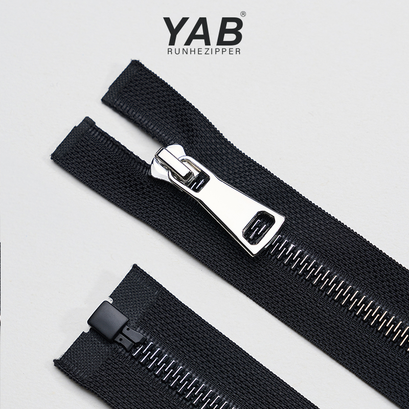 YAB 5# Resin Triangle Thin Teeth Airtight Black Plastic Zipper For Outdoor Wear And Clothes