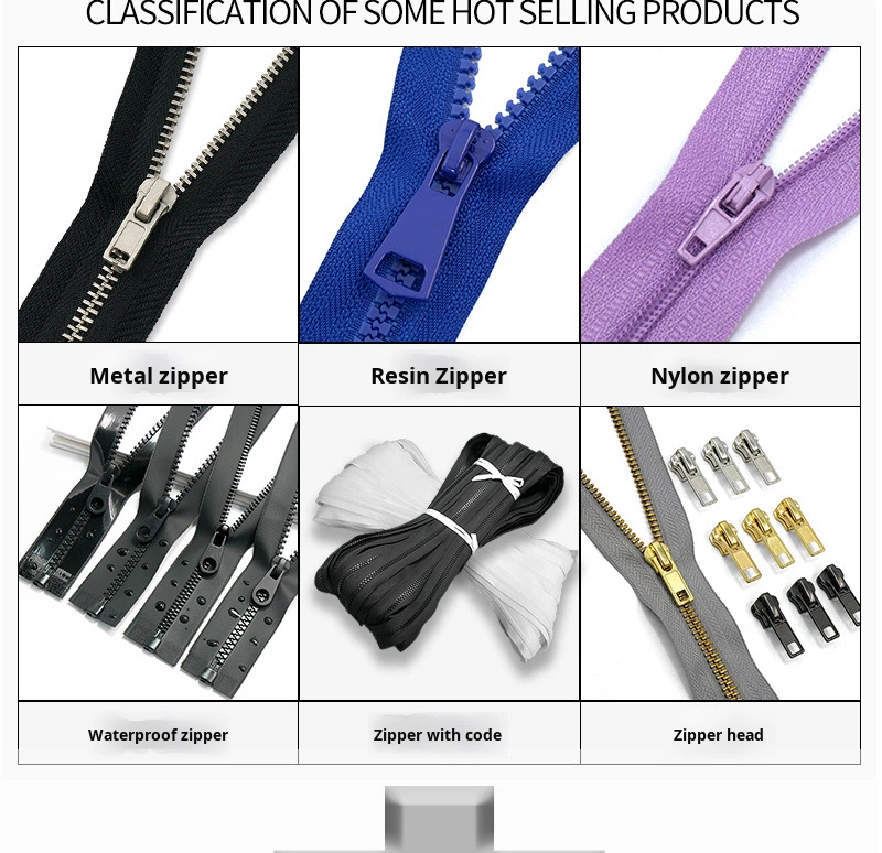 Aluminum Automatic Locking Zipper Effortless Opening Suitable for Apparel Footwear Textile Products Metal Zipper with Closed End
