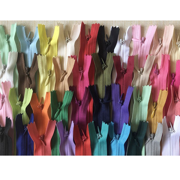 Wholesale Manufacturer #3 Close End Invisible Zipper Auto Lock Slider Eco-Friendly Colorful Pillow Nylon Custom LOGO Plastic