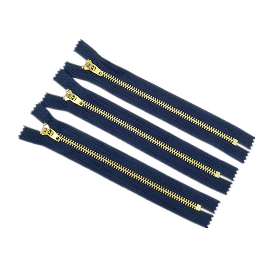 Wholesalers Can Customize Close-End Auto Lock Aluminum Metal Zippers for Jeans with Customizable Teeth and Tape Colors