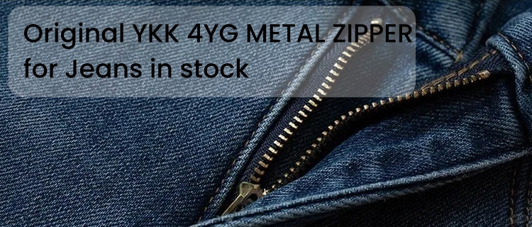 original YKK 3YG 4YG metal zipper for jeans in stock
