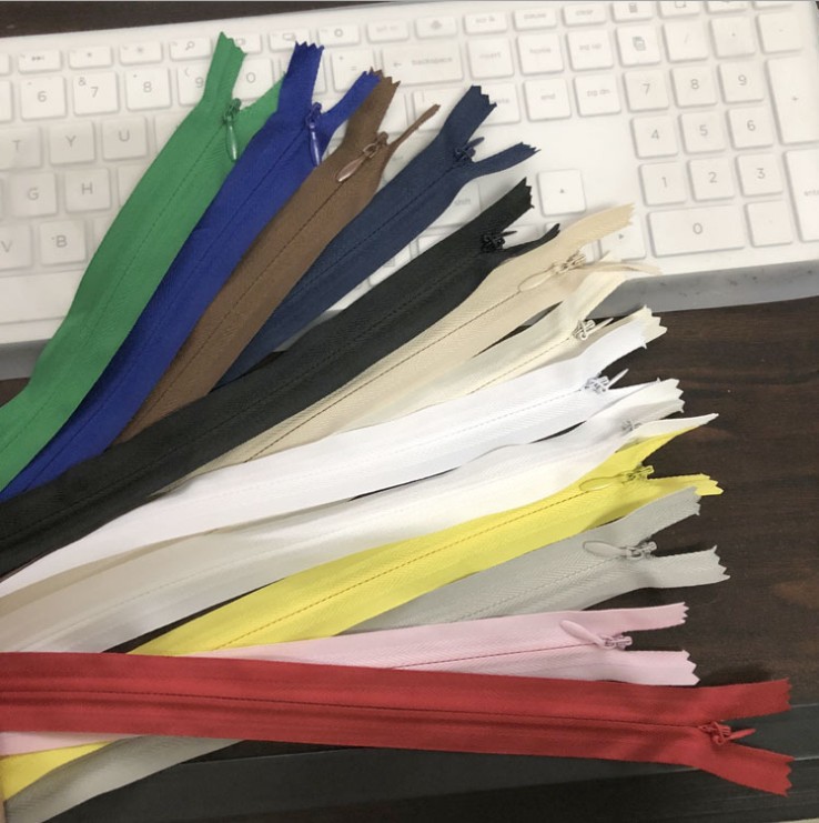 Wholesale Manufacturer #3 Close End Invisible Zipper Auto Lock Slider Eco-Friendly Colorful Pillow Nylon Custom LOGO Plastic