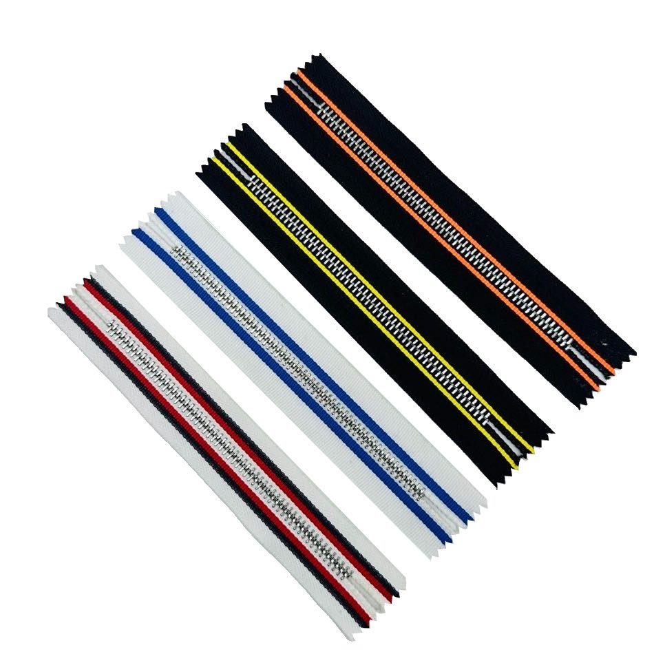 Wholesale 5# 7# 8# 10# Rolls Long Chain Aluminum Brass Metal Zipper for Jeans Bag Clothing Garment Handbags Shoes