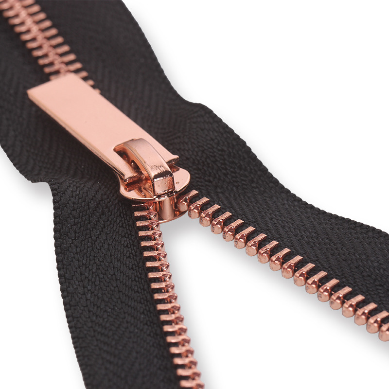 #5 Brass Aluminum Rose Gold Open End Metal Zipper