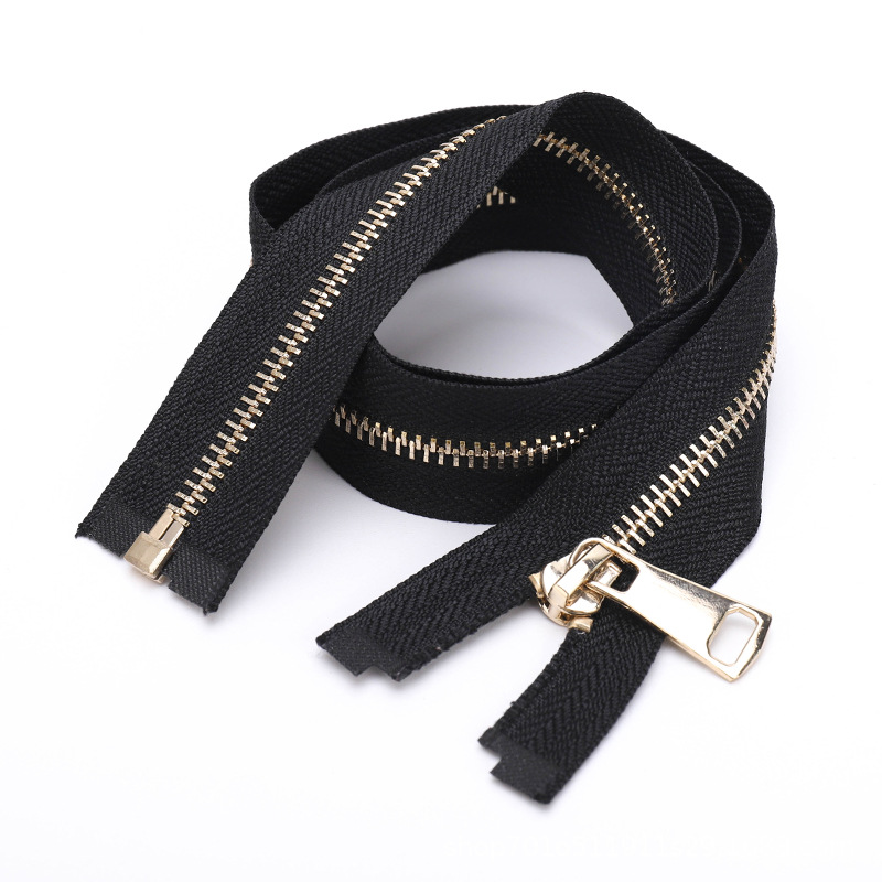 Size 5 Eco-Friendly Metal Brass Zippers-Open-End Auto Lock Slider Black/White Colorful Options-for Bags &amp; Garments Outerwear