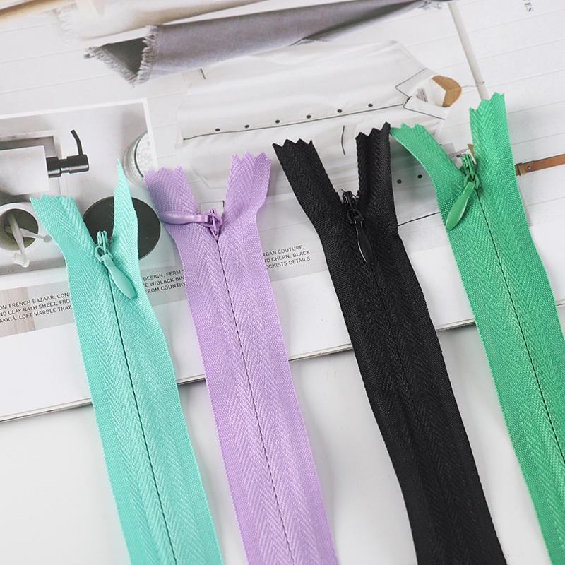 Hot Sale 3# Nylon Invisible Zipper 20-60cm Closed End for Garment Pillow Home Textile