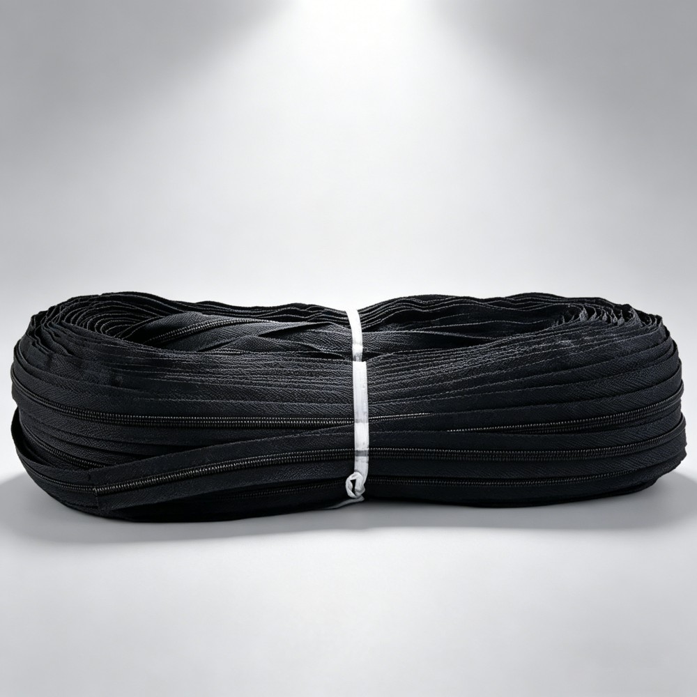 SBS #3 #5 #7 #8 #10 Nylon Coil Zipper Roll Raw Black Dyeing Continuous Zipper Tape 200m/Roll For Bag Garment
