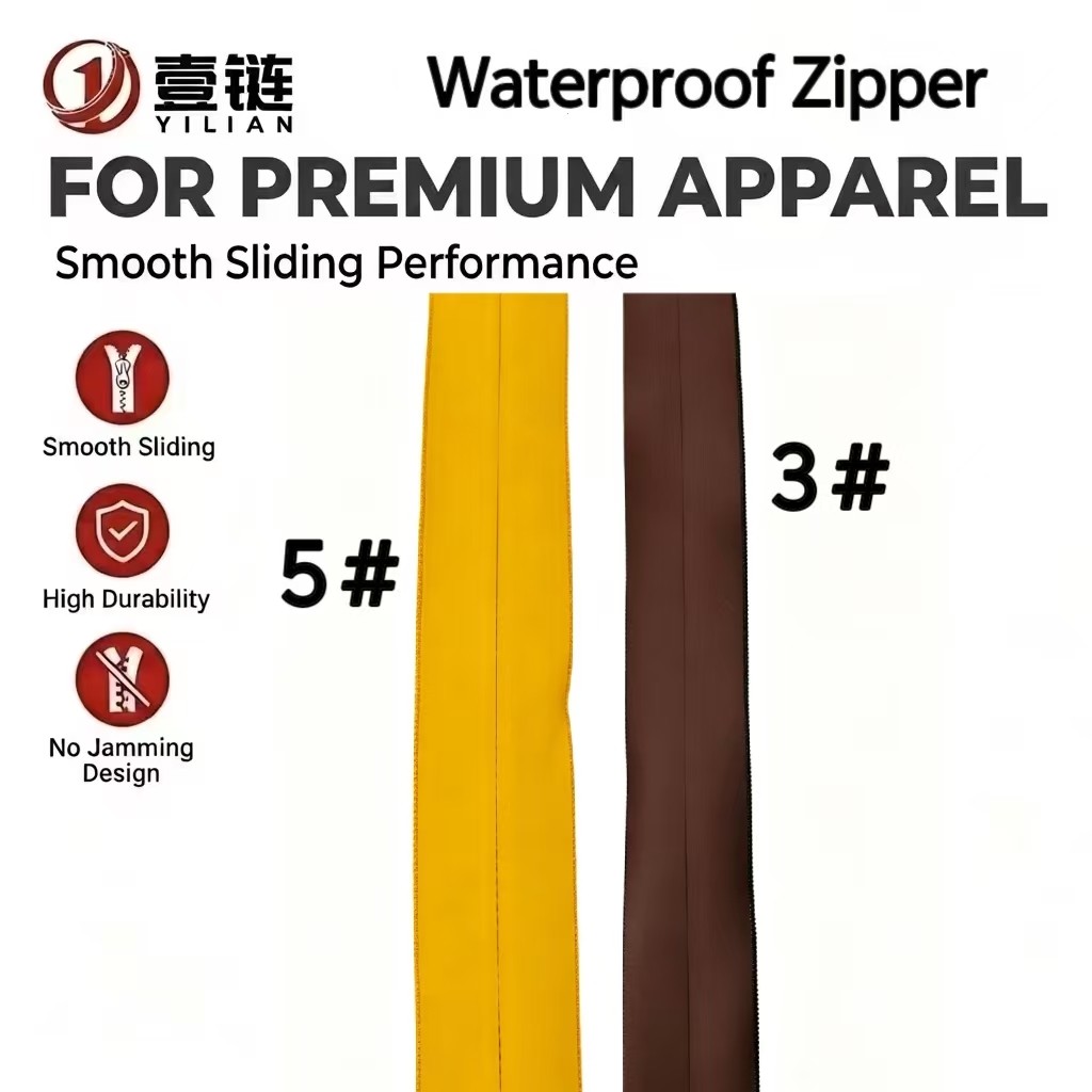 No 3 5 Nylon Korean Style Zipper Waterproof Coil Zipper Color Zipper Coating for Outdoor Jacket Coat Bag