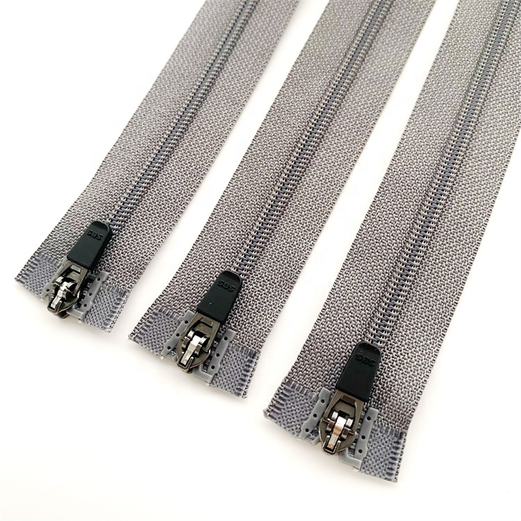 Double Slider Two-way Separator Nylon Teeth Zipper Custom Logo Nylon 3#5# High Quality Factory Head Cycling Garment Zippers