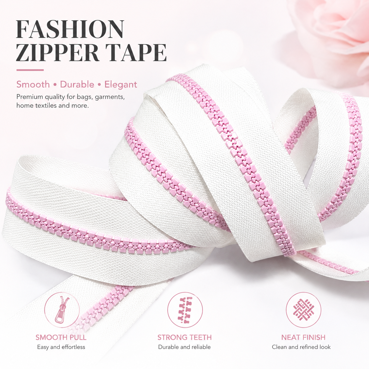 Fancy #5 Open End Pink UV Photochromism Plastic Zipper Special Resin Zipper Clothes Fashionable Nylon Manufactured Zipper