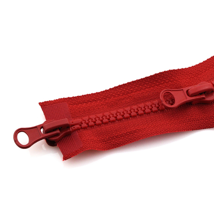 5# Custom Zip Plastic Resin Double Open Zipper With 2 Slider Two Way Head To Head Zipper For Home Textile