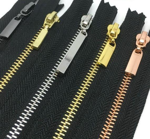 OZL High Quality Close-End Auto Lock Aluminum Teeth Metal Zipper 100mm Length for Shoes &amp; Bags Wholesale