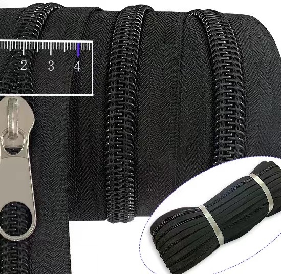 Nylon Zipper Wholesale Factory Custom 3# 5# Open End Black and White Spot Nylon Coil Zippers by the Yard