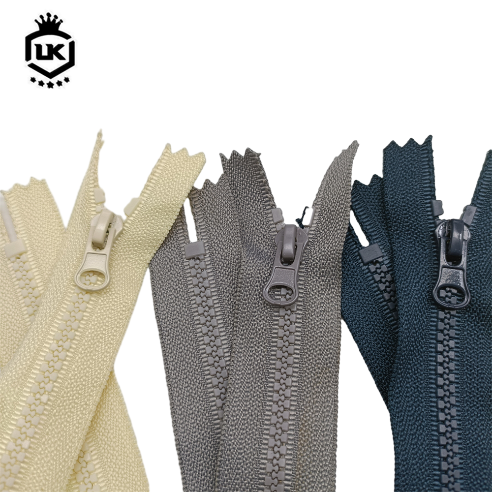 Lanke Eco-Friendly 3# 5# 8# 10# Open End Plastic Zipper With Auto Lock Zipper Slider Thumb Puller Vislon Zipper Use For Jackets