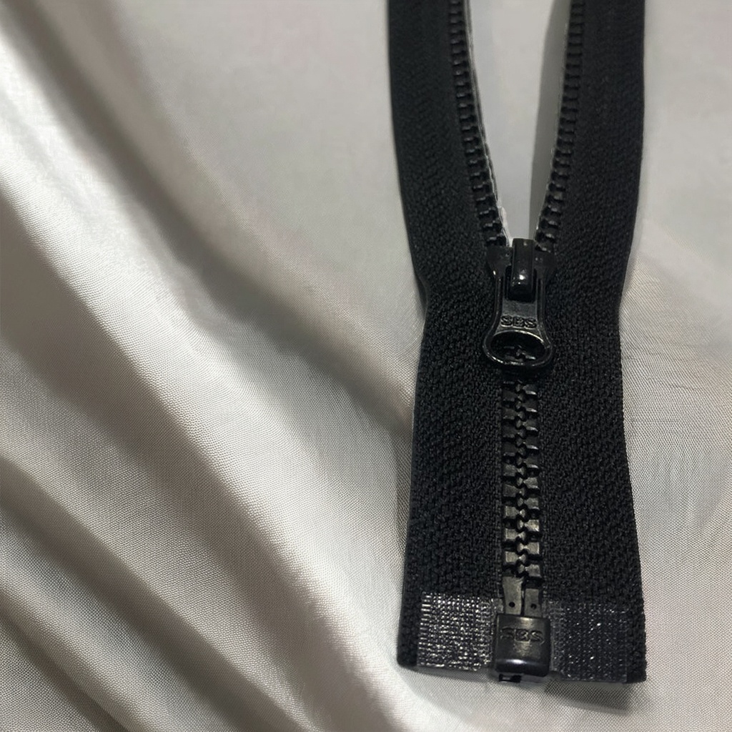 SBS Factory Custom Direct Sales Automatic Lock Zipper High Quality Open Left Latch #5 Resin Black Aluminum Zippers For Clothes