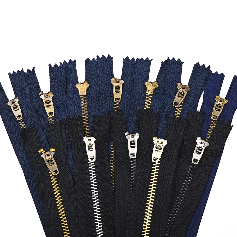 Wholesale Custom Size Color 3# 4# 5# Short Men Denim Jeans Metal Back Zip 4yg Jean Metal Zipper for Jeans