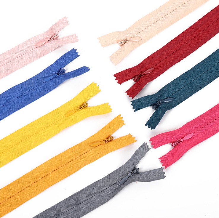 Wholesale Manufacturer #3 Close End Invisible Zipper Auto Lock Slider Eco-Friendly Colorful Pillow Nylon Custom LOGO Plastic