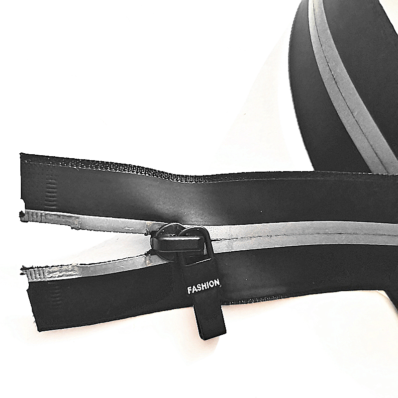 3# Black Waterproof Reflective Zippers Open End TPU Nylon Zipper
